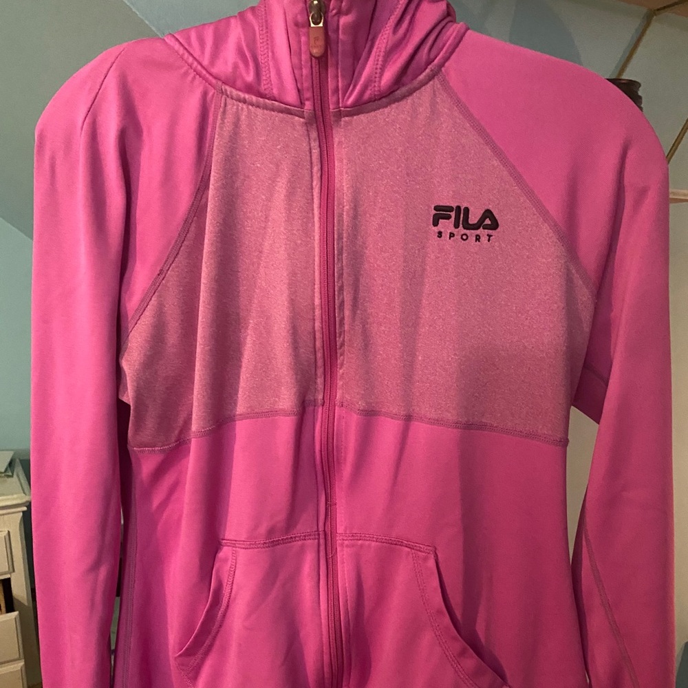 Pink Fila zip up jacket